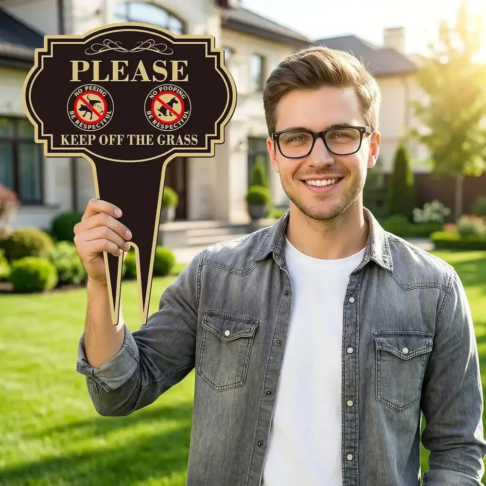 Dog No Poop Sign 10X14 Inches Aluminum Composite Waterproof Yard Respectful Lawn